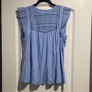 Loft Blue Eyelet Detail Women's Top